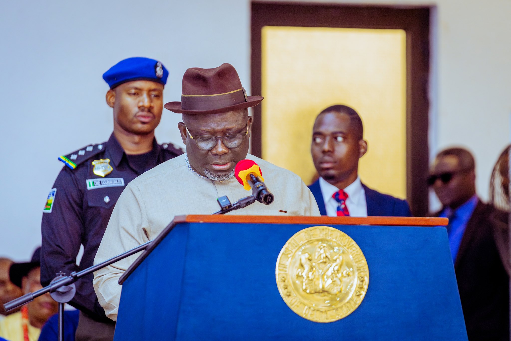 Rt Hon. Sheriff Oborevwori, the executive governor of Delta state. [PHOTO CREDIT: Official X handle of the governor | https://x.com/RtHonSheriff/status/1759934338462818435?s=20]